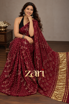 Mihira - Pure Bandhej Modal Silk Bandej Saree