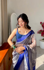 Gulabi - Glass Tissue Silk Saree