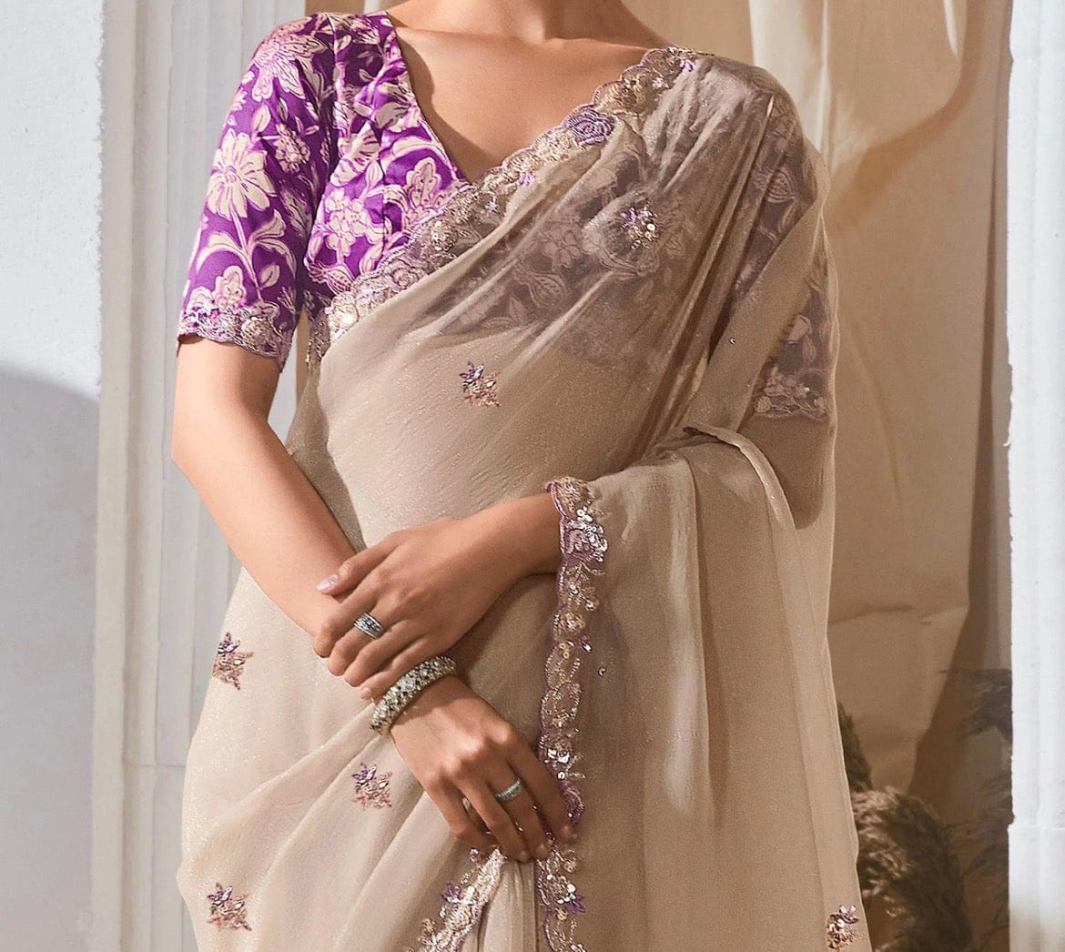 Raha Premium Elegance – Tissue Silk Saree with Multicolour Sequin Detailing