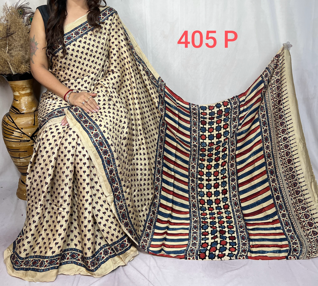 Laila - Pure Modal Ajrakh saree