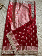 Teja - Glass Tissue Silk Saree with Handwork