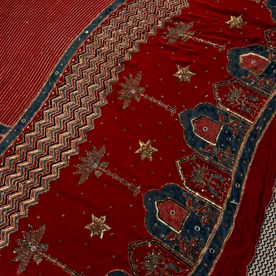 Naksha | Handcrafted Ajrakh Couture Saree
