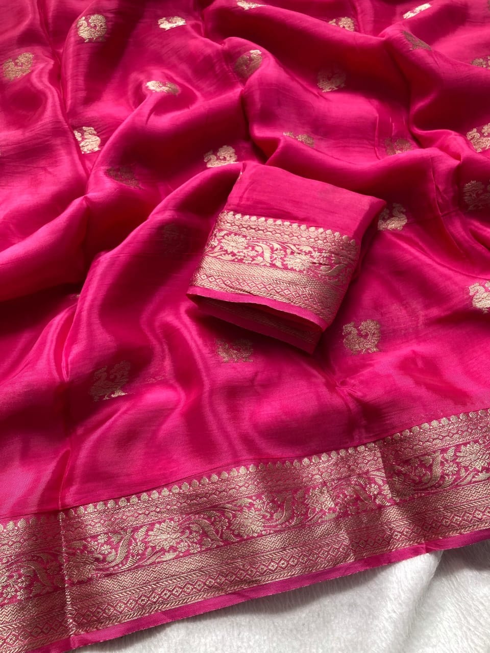 Neena - Mysore silk crepe with peacock Jacquard