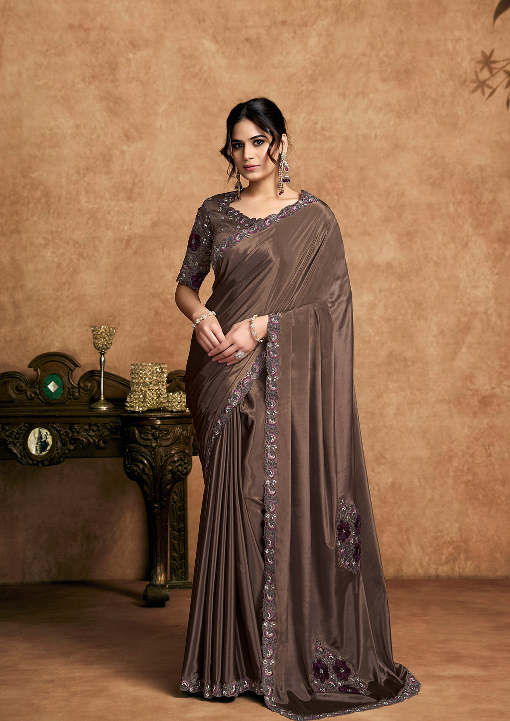 Elisha - Designer Satin Saree