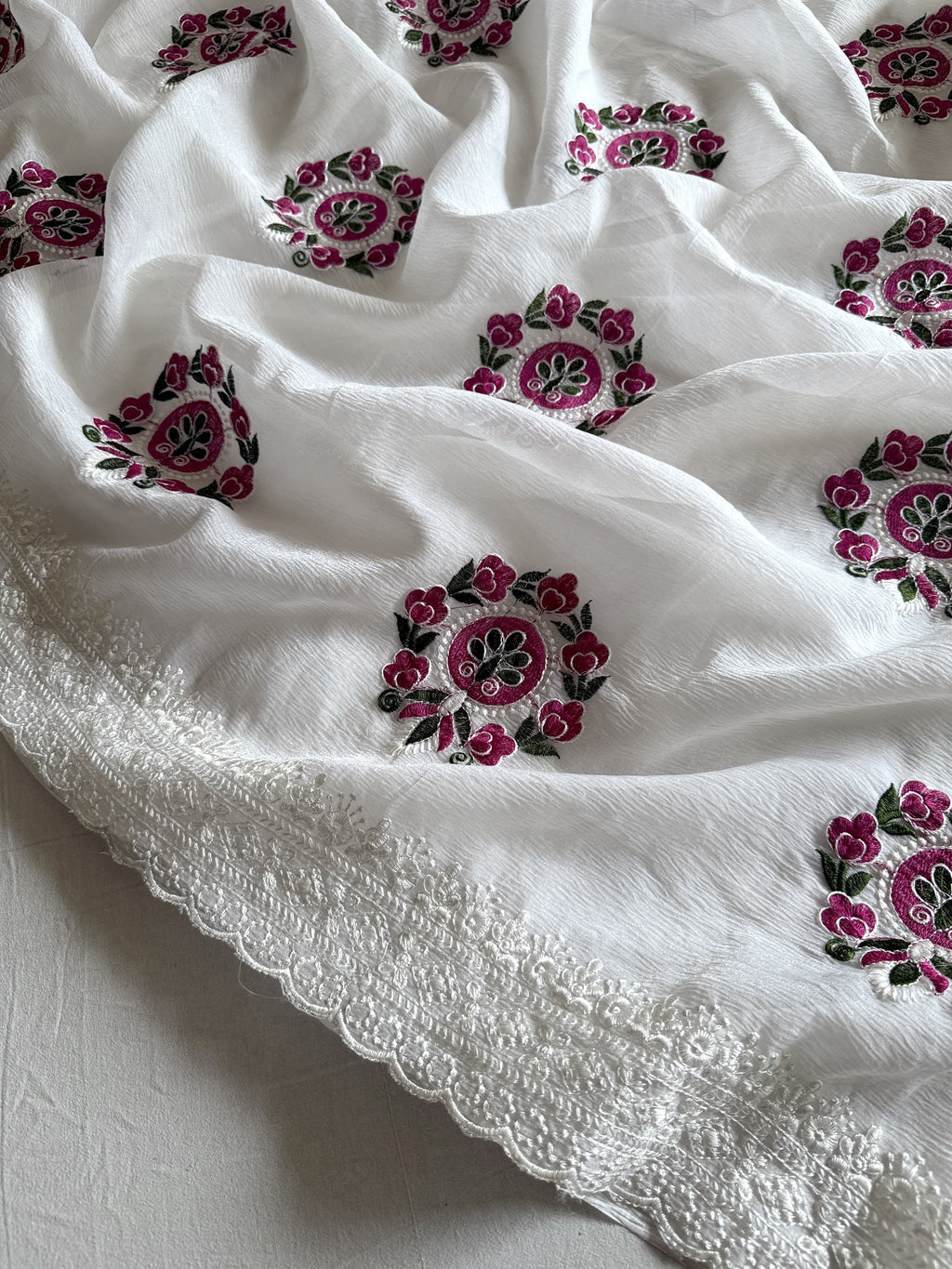 Hira - Chiffon Saree with Contrast Blouse