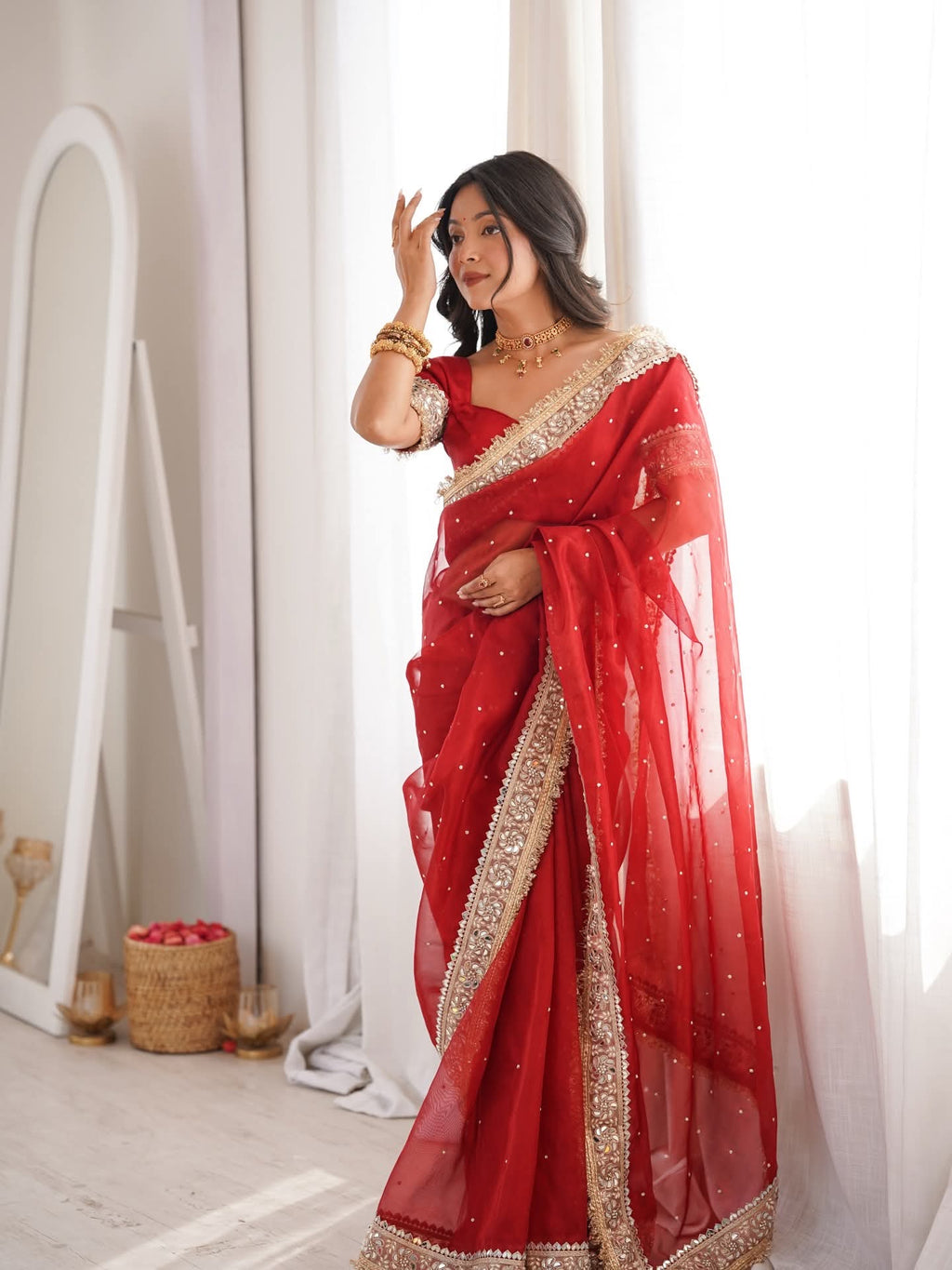 Janki - Tissue Silk Handwork Saree