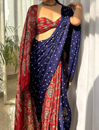 Tanisha - Pure Modal Bandej Ajrakh saree