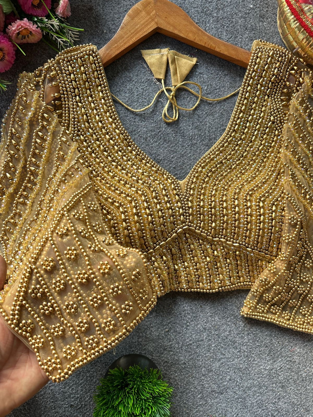 Maithri - Pearl Moti Full Sleeves Blouse