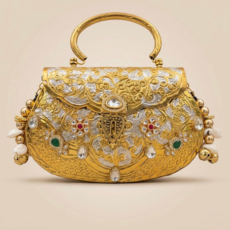 ZP20-Hand Carved Gold Clutch