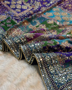 Shagun - Designer Chinon Handwork Saree