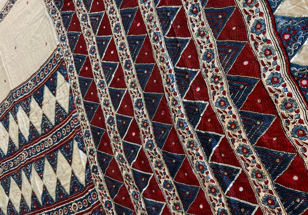 Heeriya | Designer Handcrafted Ajrakh Saree - Zari by Priyanka