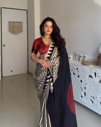 Khushi -Designer Pure Modal Ajrakh saree