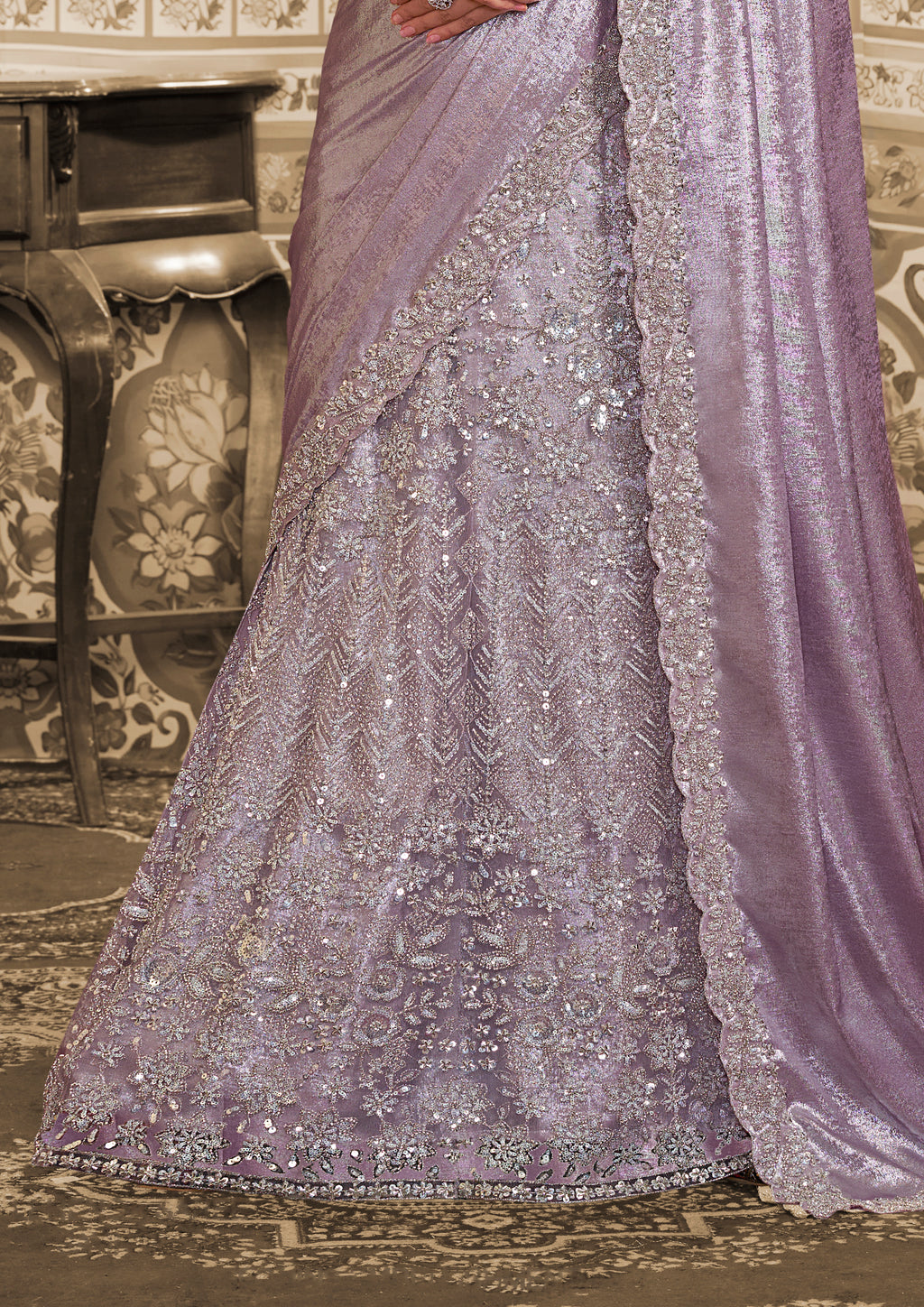 Lily-Luxury Heavy Handwork Ready-to-Wear Lehenga Saree