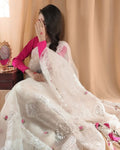 Ankita - Soft Organza Saree with Floral Embroidery