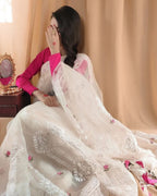 Ankita - Soft Organza Saree with Floral Embroidery