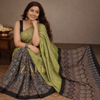 Aditi - Pure Shibori Modal Ajrakh saree