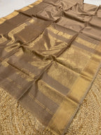Leela - Maheshwari Silk-Cotton Saree – with zari checks