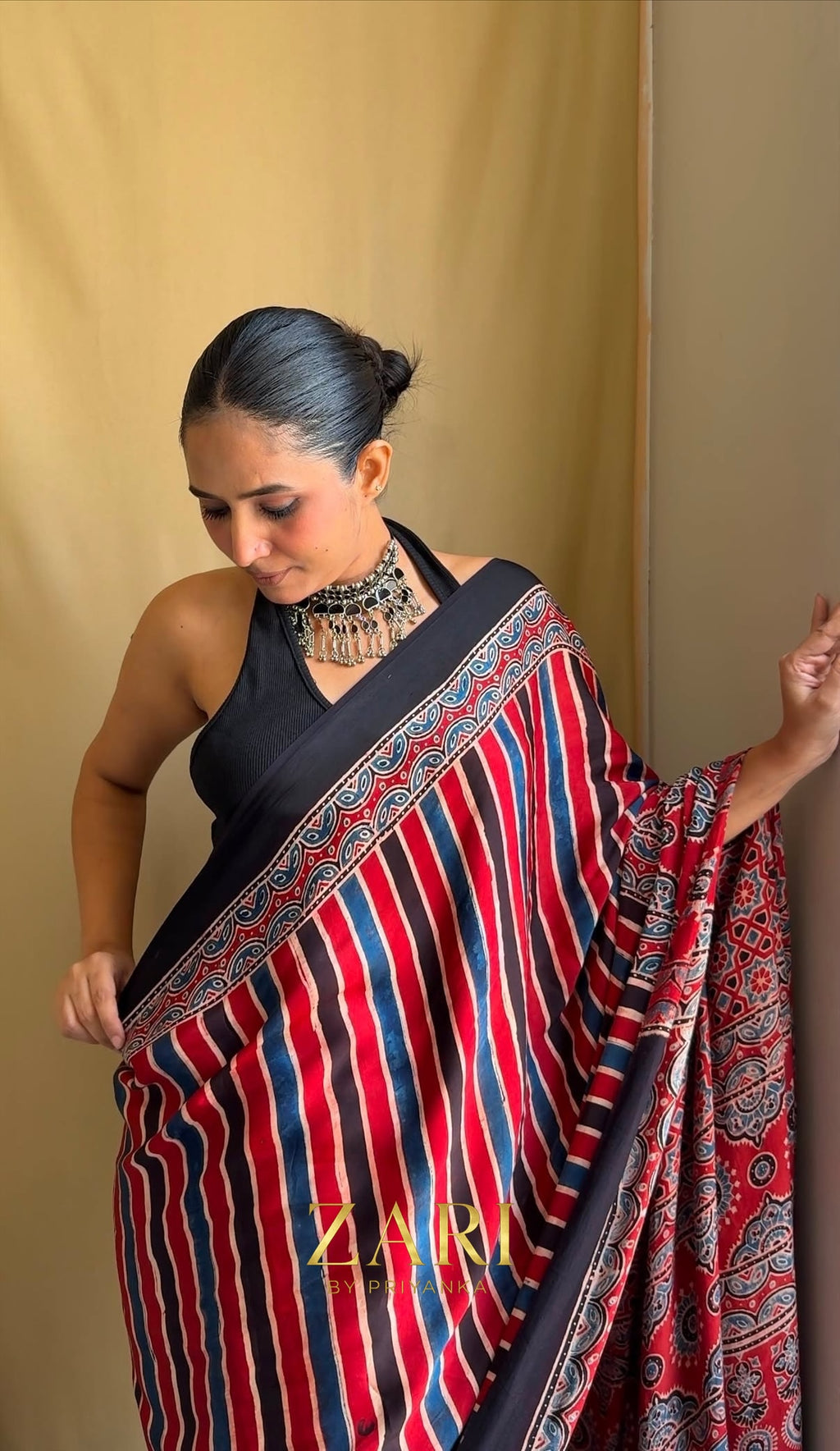 Stuthi - Pure Modal Ajrakh saree [Ready to Dispatch]