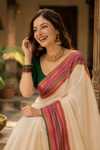 Sanita - 120 Mul Mul Handloom Cotton Saree