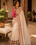 Arthana - Mul Mul Cotton Saree - Zari by Priyanka