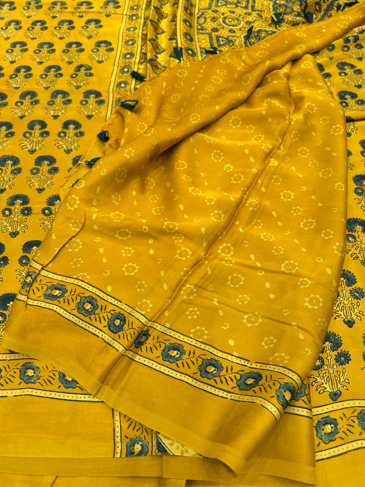 Yasmin - Pure Modal Ajrakh saree
