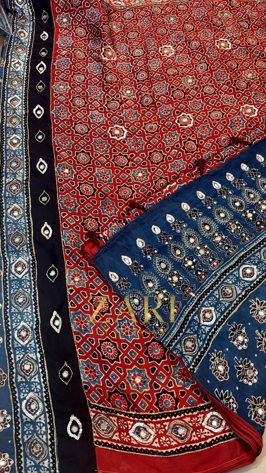 Aayat | Handcrafted Ajrakh Couture Saree