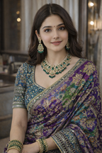 Shagun - Designer Chinon Handwork Saree