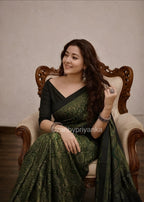 Kinara  - Designer Pure Modal Ajrakh Mirror saree