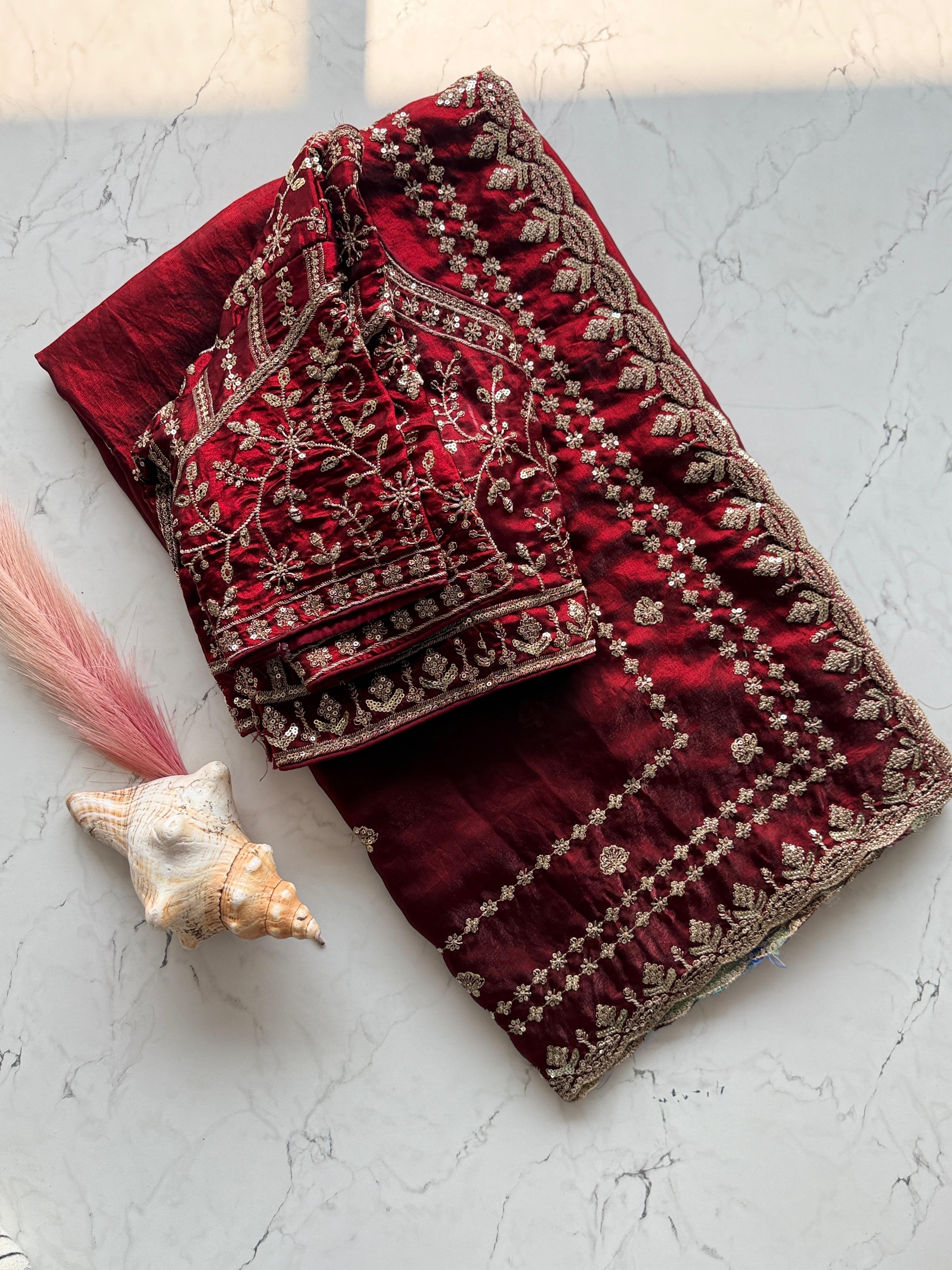 Jinal - Designer Crepe Silk Saree