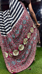 Atulya - Pure Crepe Handwork Designer Saree