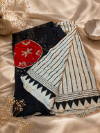 Shaza - Designer Ajrakh Handworked Saree