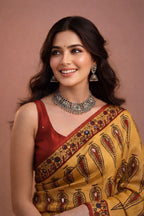 Rakhi - Pure Modal Ajrakh Mirror saree