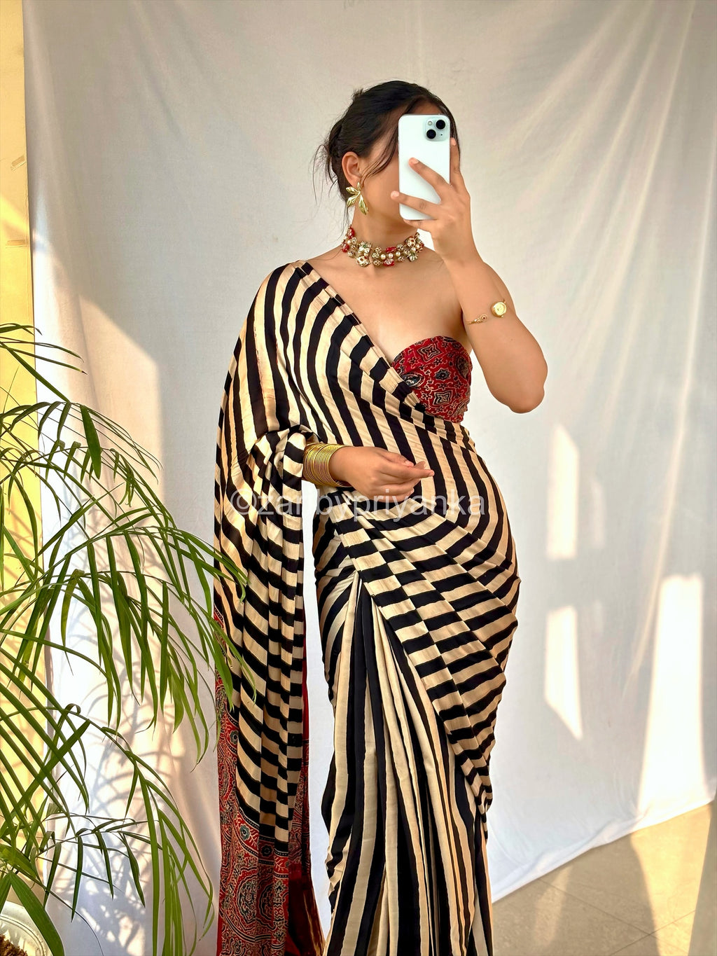 Mehr - Pure Modal Silk Ajrakh Hand Block Printed Saree