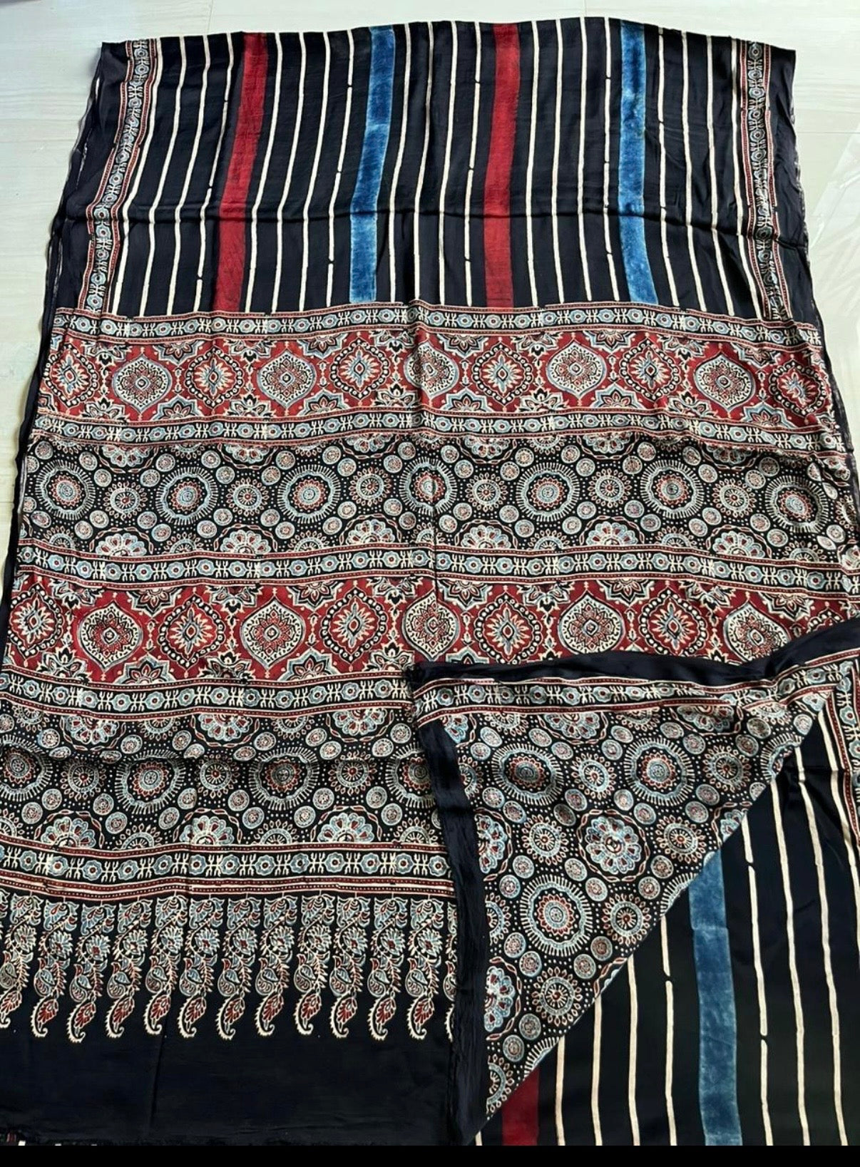 Nandini  - Pure Modal Ajrakh saree