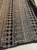 Nushra - Designer Ajrakh Handworked Saree