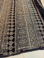 Nushra - Designer Ajrakh Handworked Saree