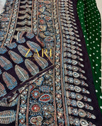 Sima | Handcrafted Ajrakh Bandhej Couture Saree [Dispatch from September 15th]