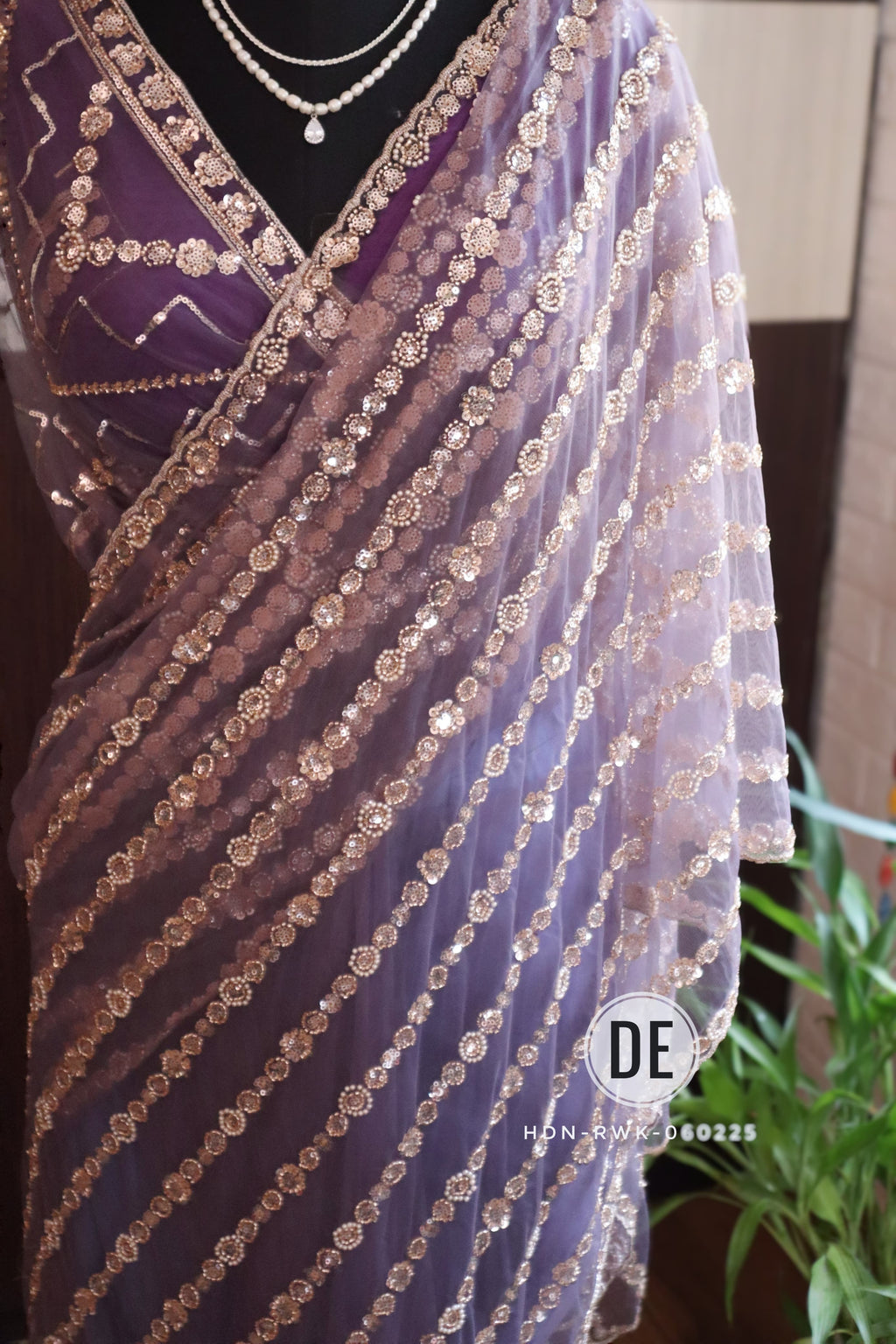 Samita - Cocktail Party Wear Sequined Net Saree