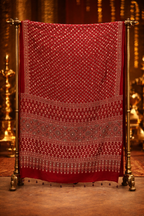 Tulsi -  Designer Pure Modal Ajrakh Mirror saree