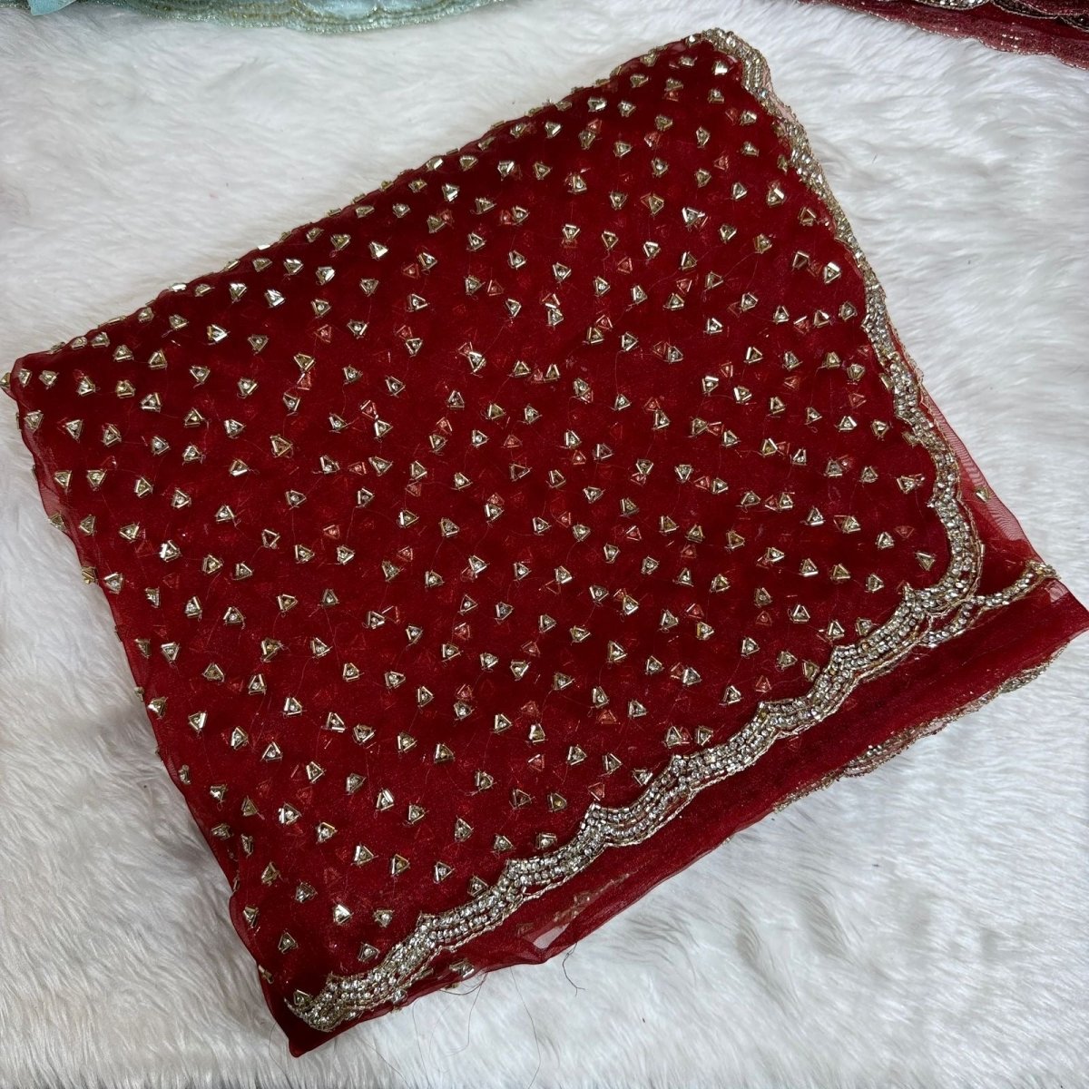 Neha 4 - Designer Tissue Organza Saree with handwork - Zari by Priyanka
