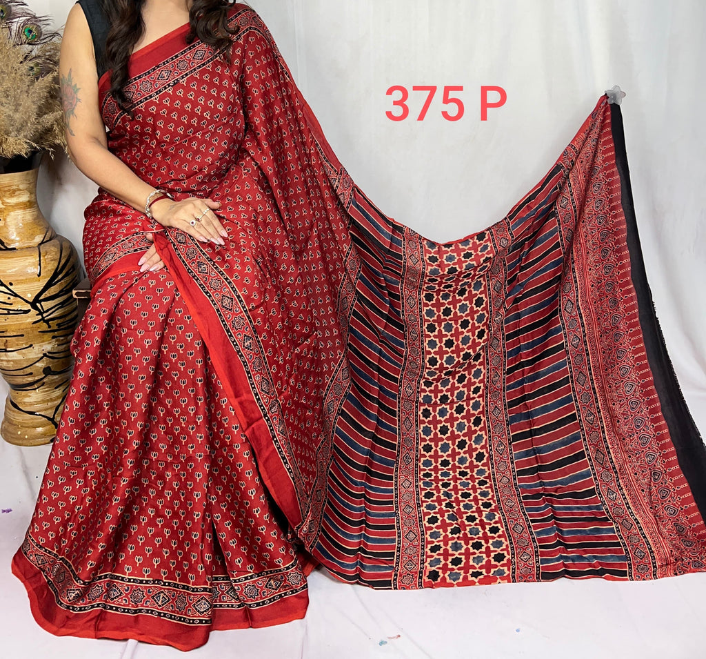 Laila - Pure Modal Ajrakh saree
