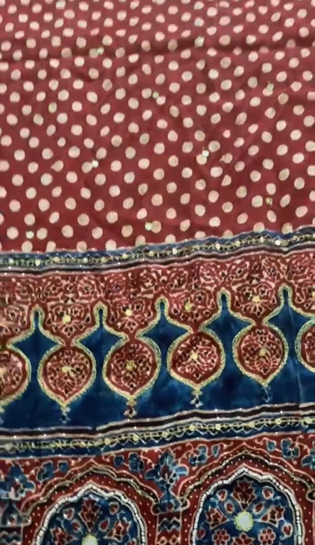 Tina - Designer Pure Modal Ajrakh Mirror saree