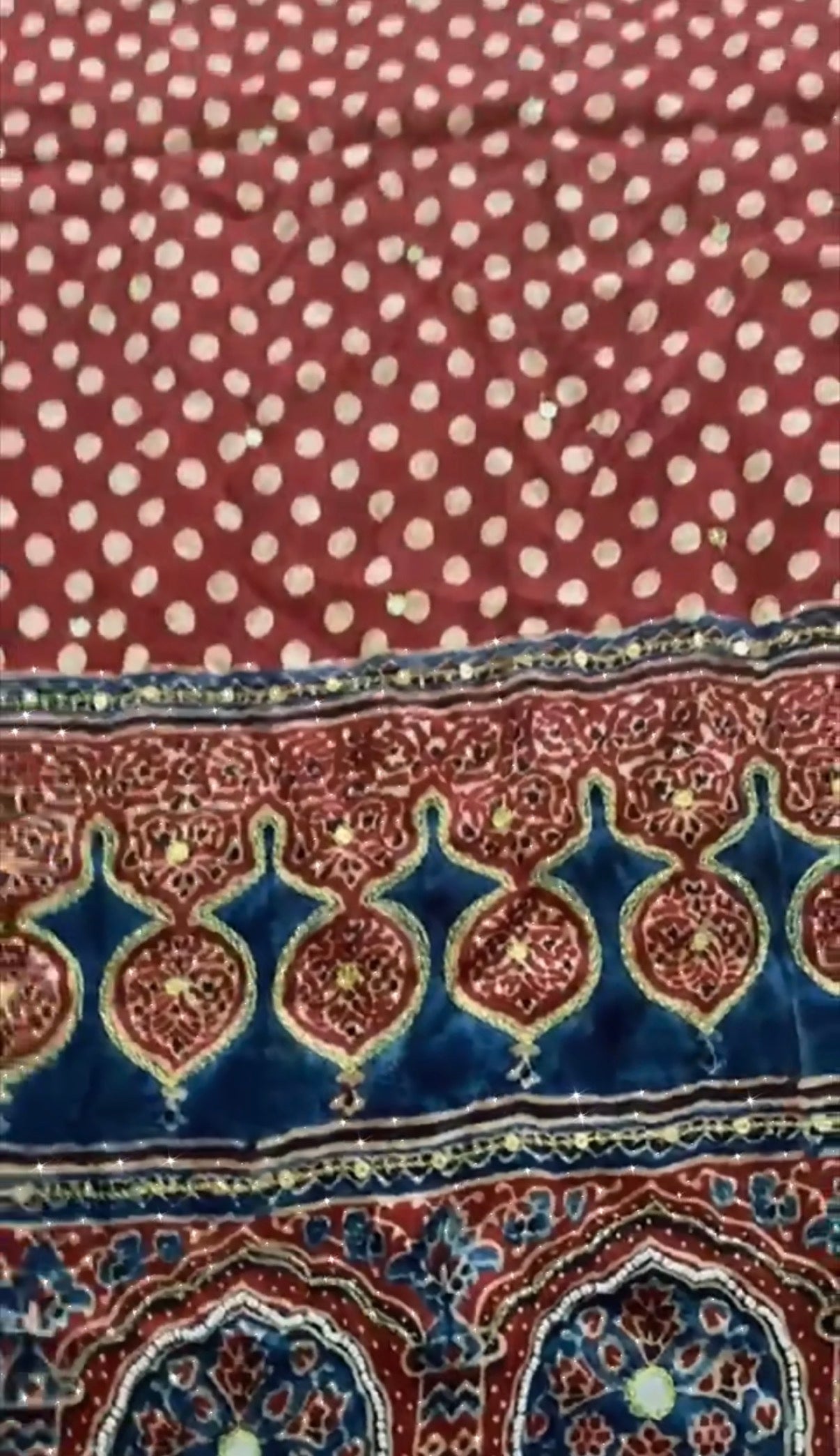 Tina - Designer Pure Modal Ajrakh Mirror saree