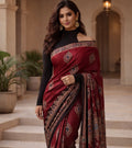 Rara  - Pure Modal Ajrakh Mirror Saree