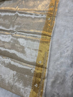 Sawan - Pure Gold Silver Tissue Brocade Saree with Handwork