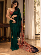 Pashmina | Handcrafted Ajrakh Couture Saree [Pre order]