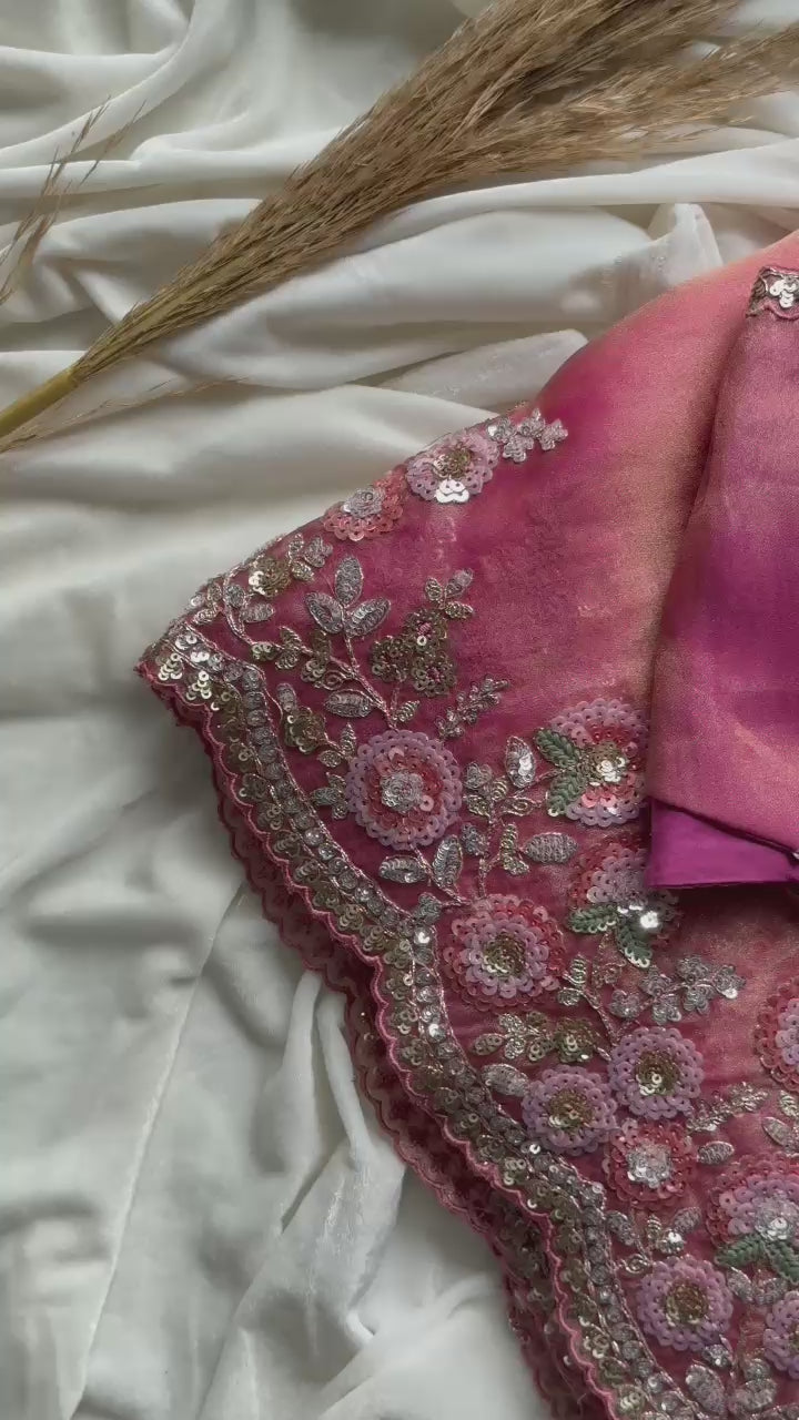 Ayana - Tissue Silk Saree with Sequins handwork