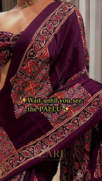 Zora | Handcrafted Ajrakh Couture Saree