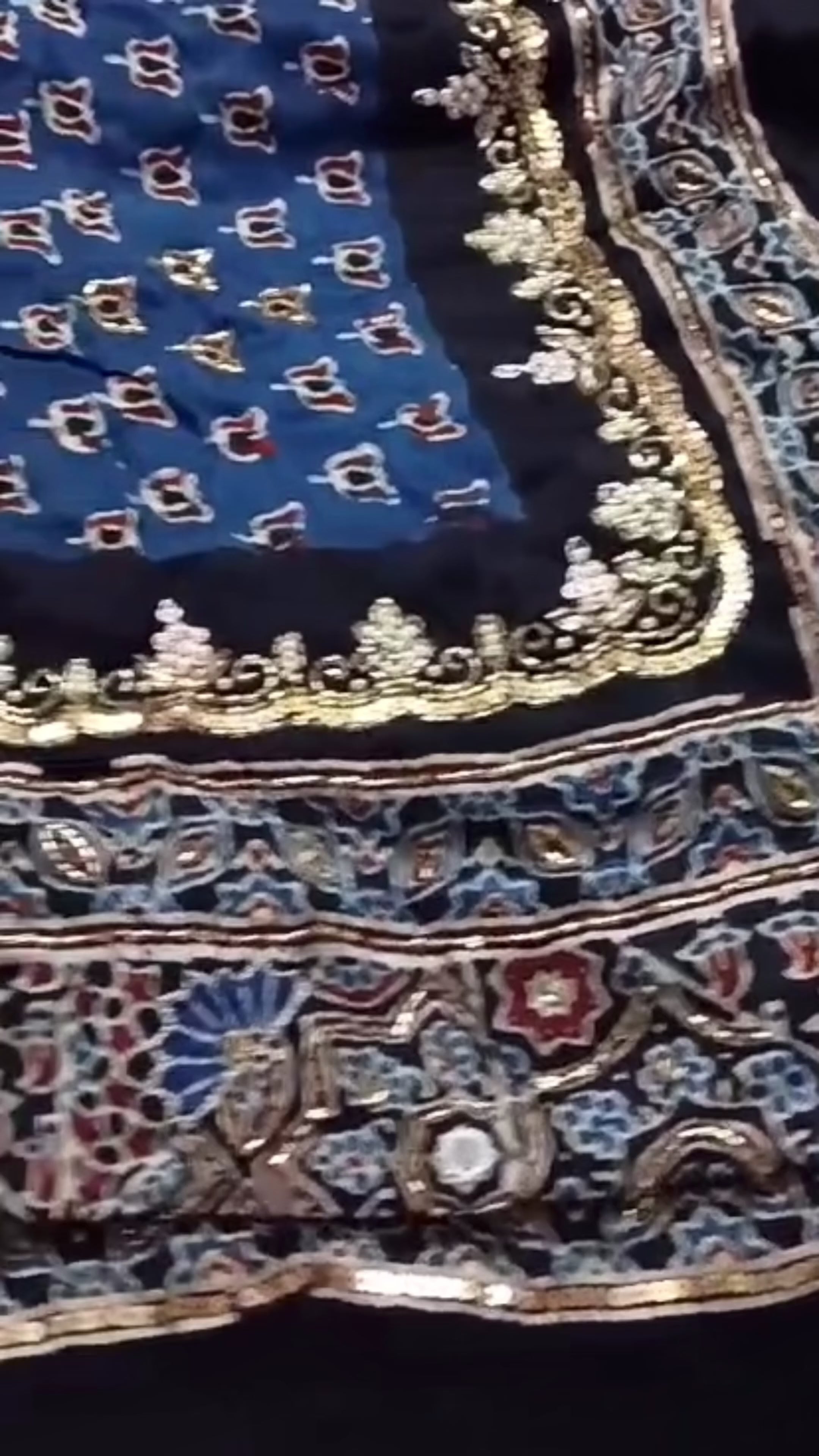 Ruksar | Handcrafted Ajrakh Couture Saree