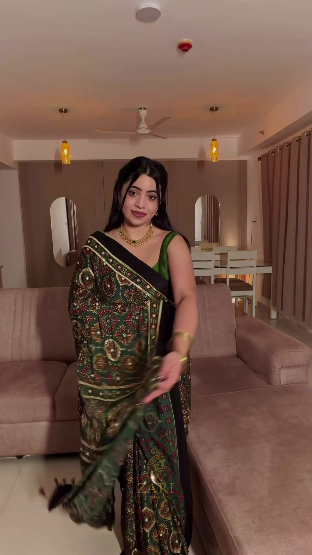 Sravti | Handcrafted Ajrakh Couture Saree